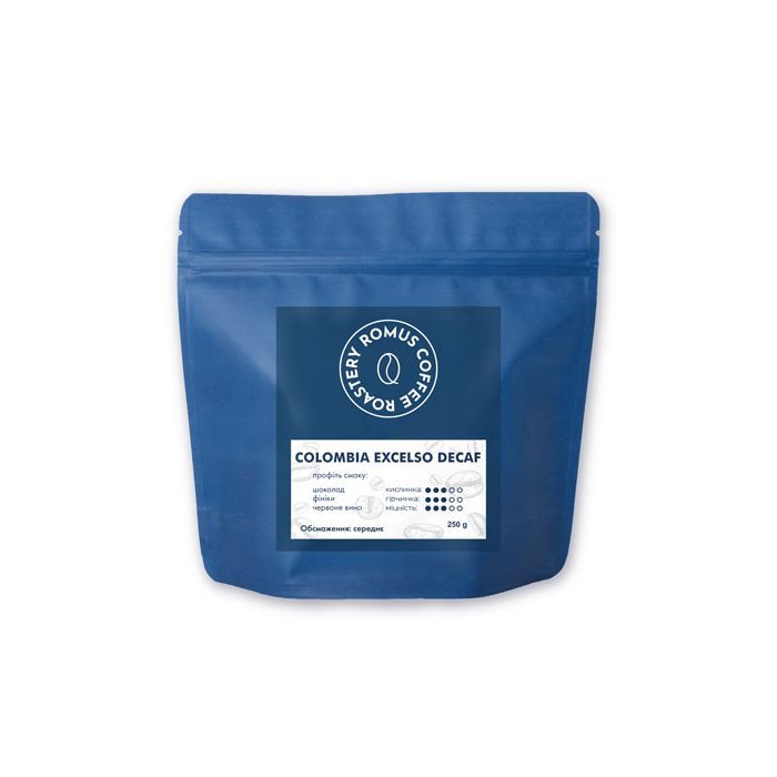 Romus Colombia Exselso Decaf без кофеїну в зернах 250 г (669788)
