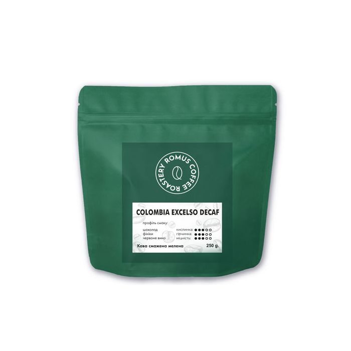 Romus Roastery Colombia Excelso Decaf мелена без кофеїну 250 г (883987)