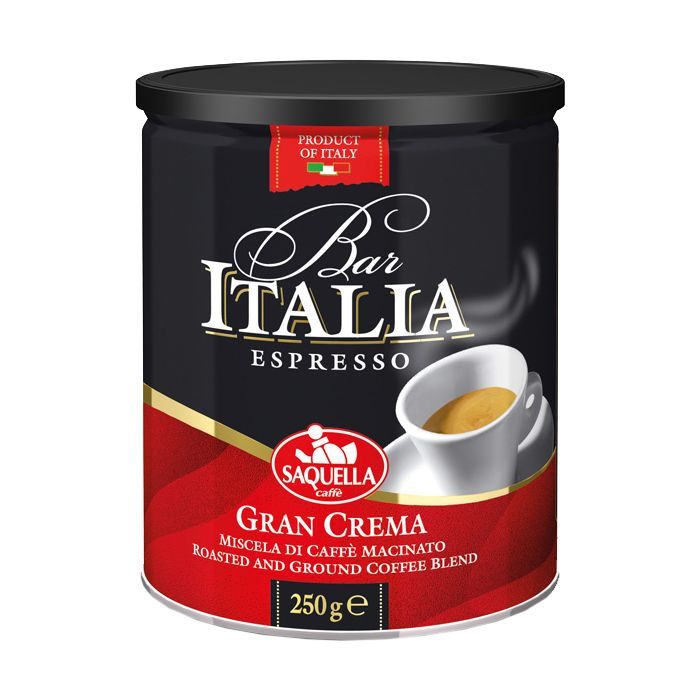 SAQUELLA Bar Italia Gran Crema мелена 250 г (8002650000906)