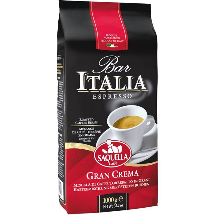 SAQUELLA Bar Italia Gran Crema в зернах 1 кг (8002650000753)