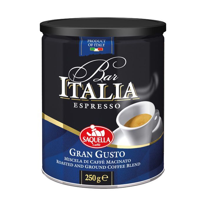SAQUELLA Bar Italia Gran Gusto мелена 250 г (8002650001163)